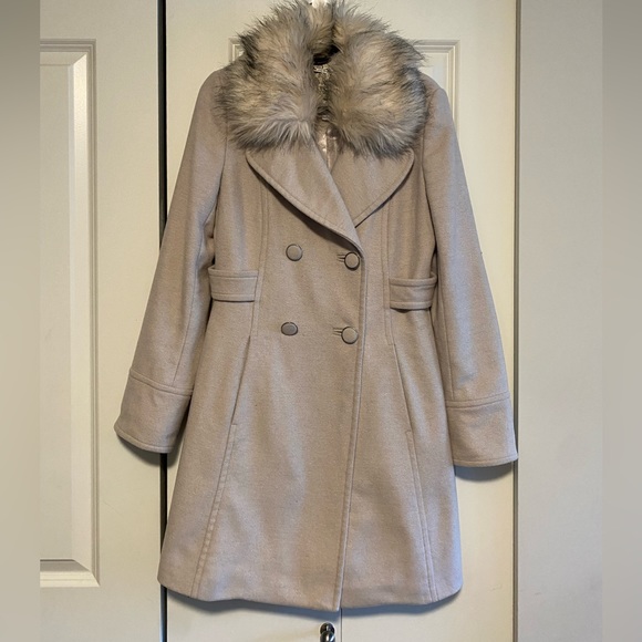 Forever New Sand/Off white Wool Tailored Coat - Picture 2 of 4